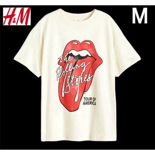 エイチアンドエム(H&M)の新品 H&M × ローリングストーンズ Lips ロゴ Tシャツ M(Tシャツ(半袖/袖なし))