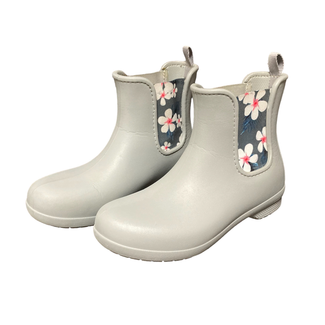 crocs(クロックス)の【超美品】crocs クロックス　花柄　長靴　レインシューズ　梅雨　花　22㎝ レディースの靴/シューズ(レインブーツ/長靴)の商品写真