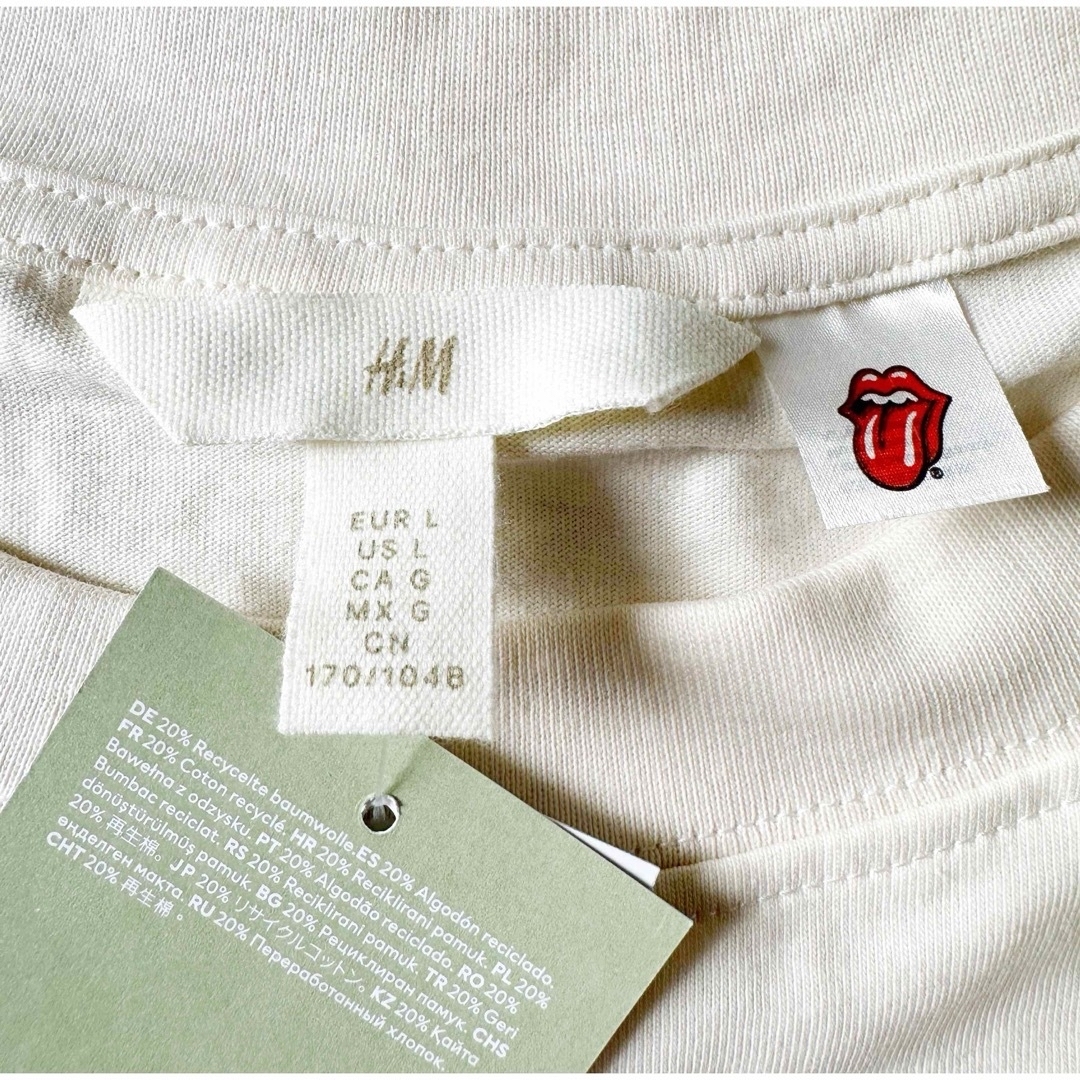 H&M(エイチアンドエム)の新品 H&M × ローリングストーンズ Lips ロゴ Tシャツ L レディースのトップス(Tシャツ(半袖/袖なし))の商品写真