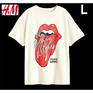 エイチアンドエム(H&M)の新品 H&M × ローリングストーンズ Lips ロゴ Tシャツ L(Tシャツ(半袖/袖なし))