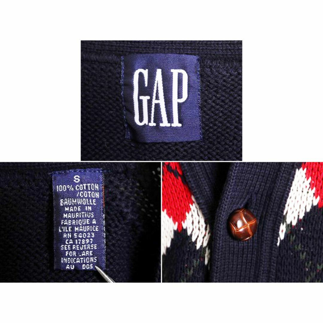 90s OLD GAP コットン デザイン ニット カーディガン メンズ S 90s OLD GAP コットン デザイン ニット カーディガン メンズ S