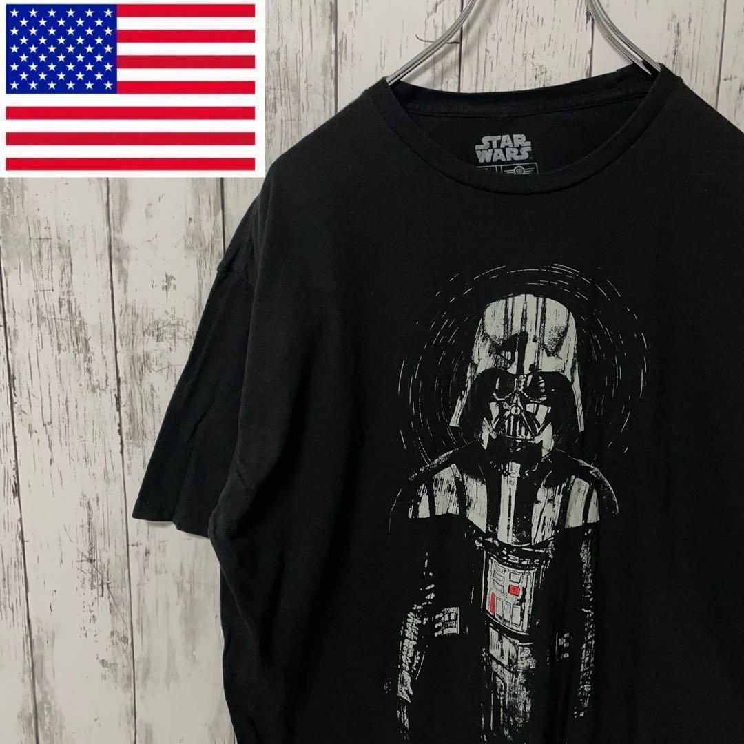 スターウォーズ アメリカ古着 ダースベーダービッグプリントTシャツブラックメンズ メンズのトップス(Tシャツ/カットソー(半袖/袖なし))の商品写真