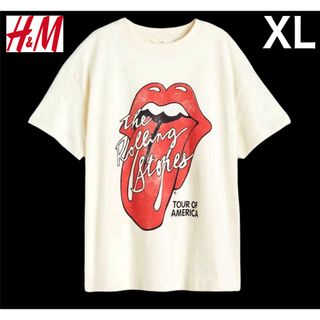 エイチアンドエム(H&M)の新品 H&M × ローリングストーンズ Lips ロゴ Tシャツ XL(Tシャツ(半袖/袖なし))