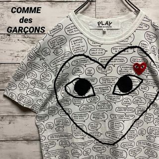 コムデギャルソン(COMME des GARCONS)の【美品】プレイコムデギャルソン　刺繍ロゴ　ハート　限定品　半袖Tシャツ(Tシャツ/カットソー(半袖/袖なし))