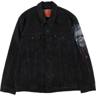 リーバイス(Levi's)の古着 リーバイス Levi's ブラック デニムジャケット Gジャン メンズXXL /eaa440174(Gジャン/デニムジャケット)