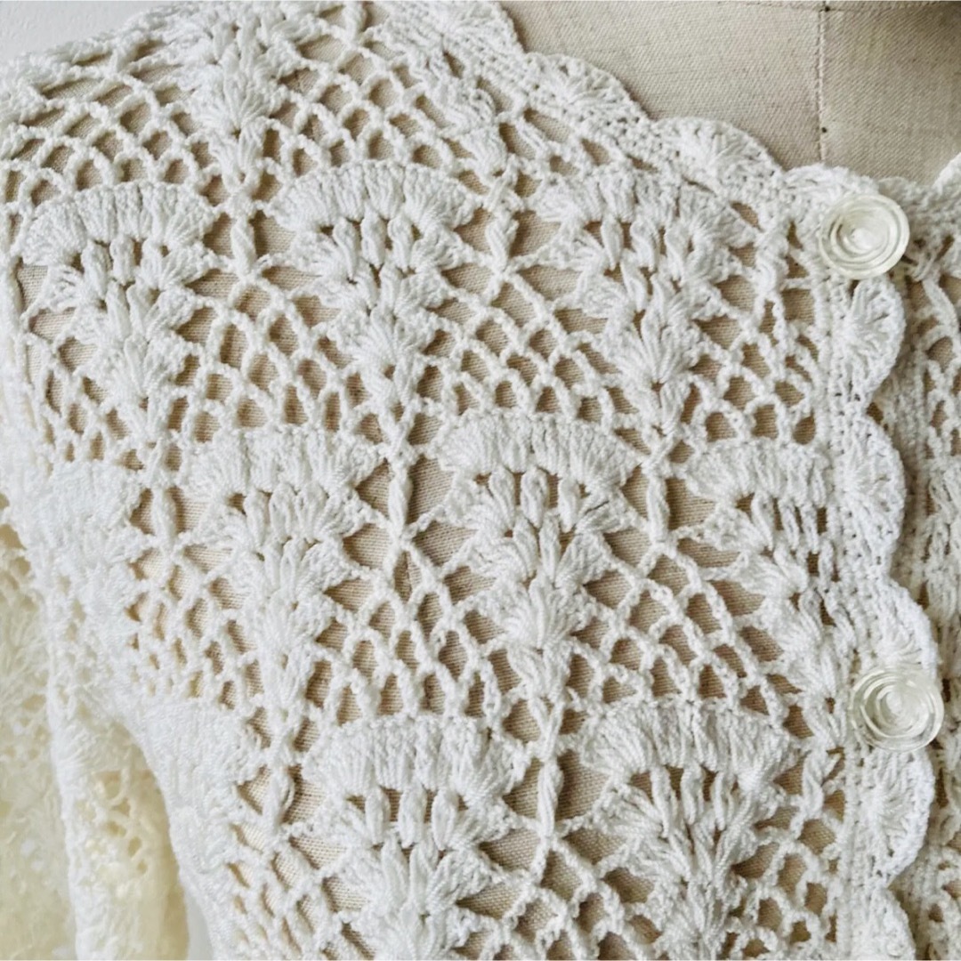 4️⃣ crochet cardigan ／ vintage レディースのトップス(カーディガン)の商品写真