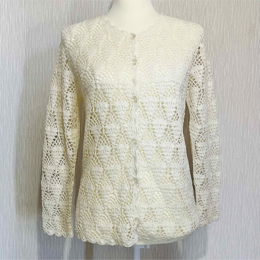 4️⃣ crochet cardigan ／ vintage レディースのトップス(カーディガン)の商品写真