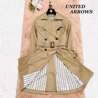 ユナイテッドアローズ(UNITED ARROWS)のユナイテッドアローズ　トレンチコート 　ベージュ　ストライプ　36 ダブル(トレンチコート)