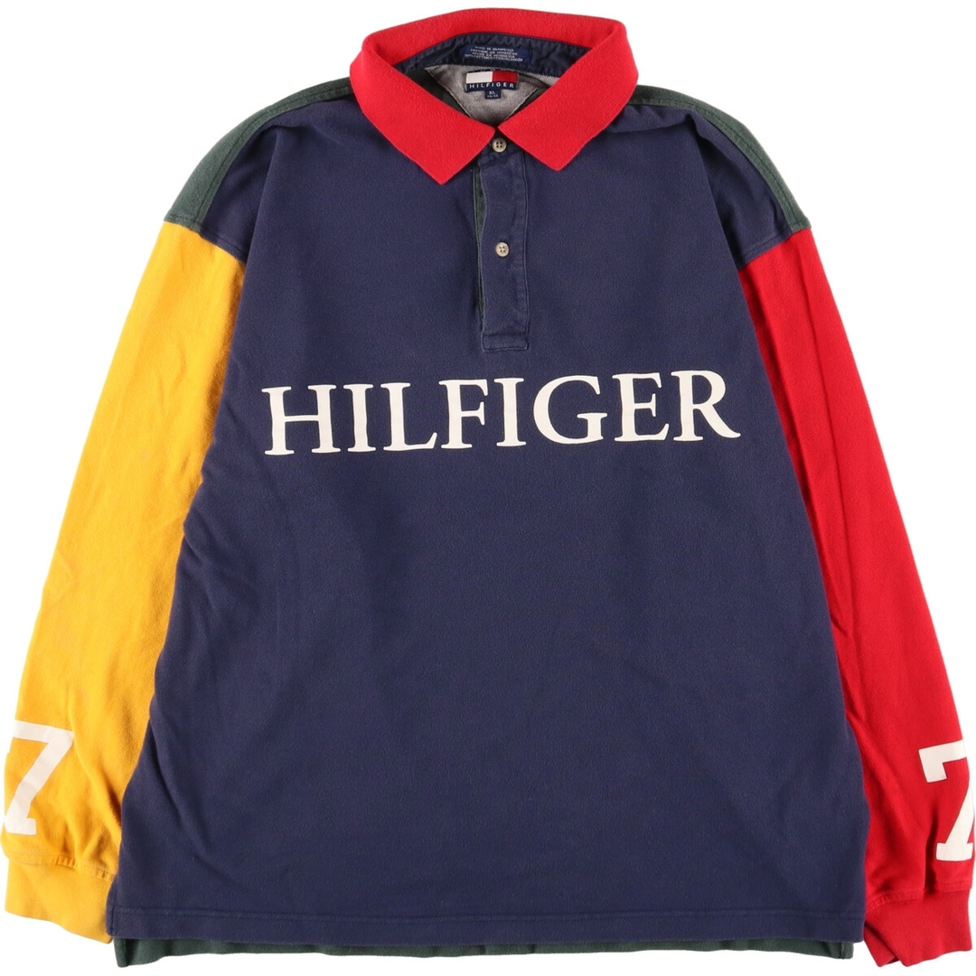 TOMMY HILFIGER(トミーヒルフィガー)の古着 90年代 トミーヒルフィガー TOMMY HILFIGER 長袖 ポロシャツ メンズXL ヴィンテージ /eaa438643 メンズのトップス(ポロシャツ)の商品写真