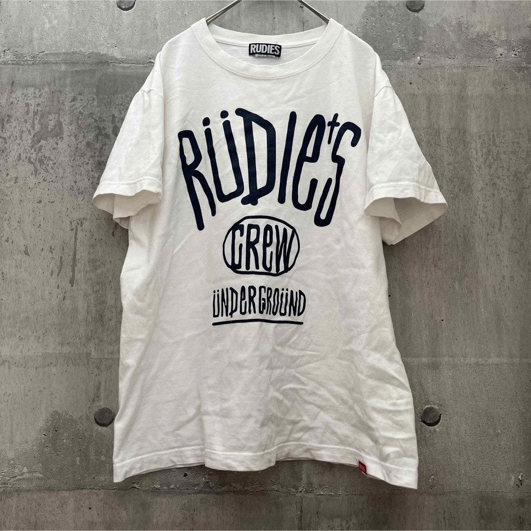 RUDIES(ルーディーズ)のルーディーズ RUDIE'S ロゴ　ホワイト　DRAWING-T M Tシャツ メンズのトップス(Tシャツ/カットソー(半袖/袖なし))の商品写真