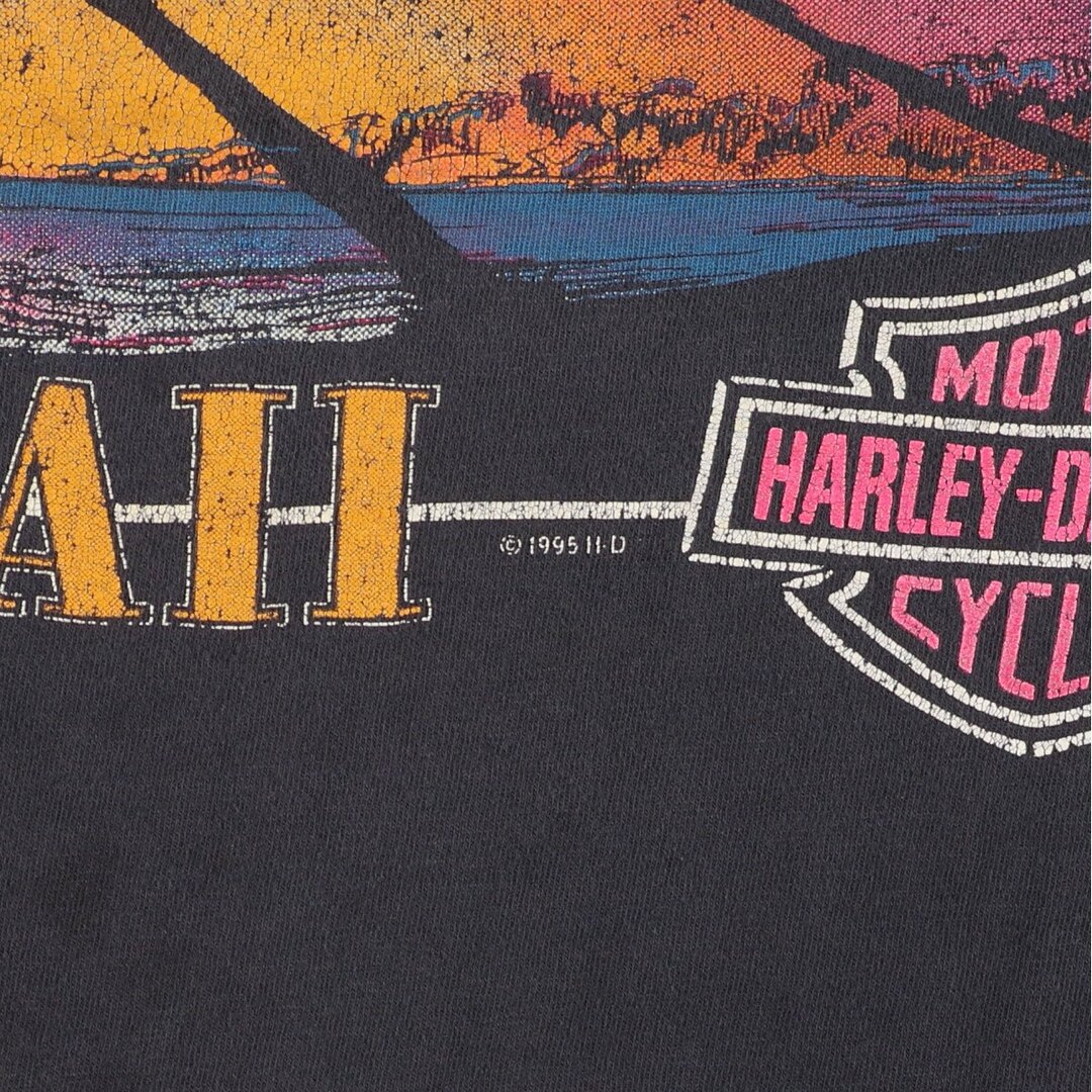 Harley Davidson(ハーレーダビッドソン)の古着 90年代 ハーレーダビッドソン Harley-Davidson モーターサイクル バイクTシャツ USA製 メンズM ヴィンテージ /eaa440531 メンズのトップス(Tシャツ/カットソー(半袖/袖なし))の商品写真