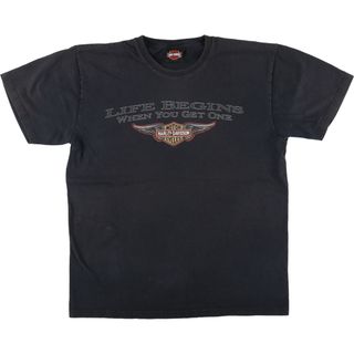 ハーレーダビッドソン(Harley Davidson)の古着 00年代 ハーレーダビッドソン Harley-Davidson モーターサイクル バイクTシャツ メンズL /eaa440539(Tシャツ/カットソー(半袖/袖なし))