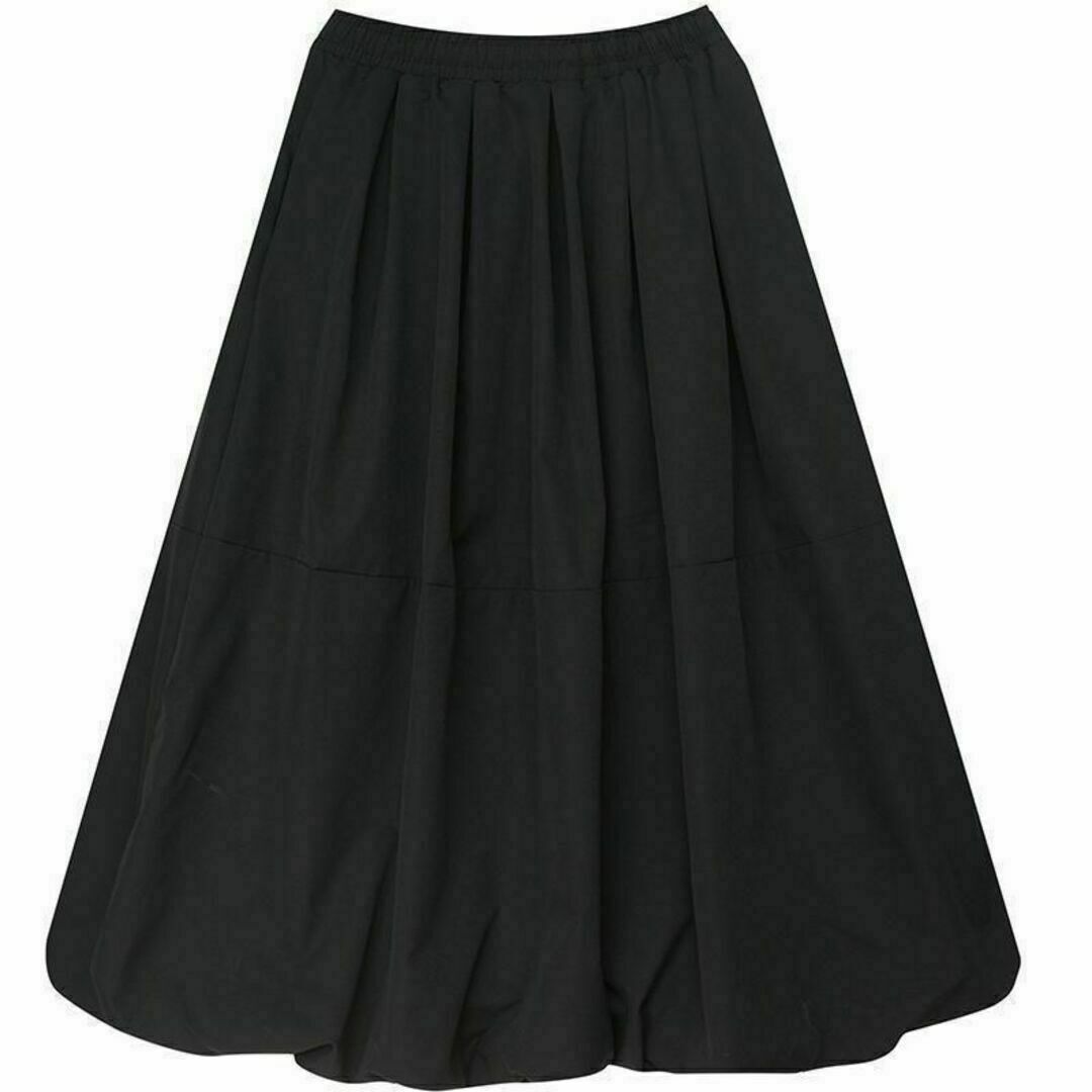 ゆったり ロング バルーン スカート XL 黒 フレアスカート マキシ ブラック レディースのスカート(ロングスカート)の商品写真