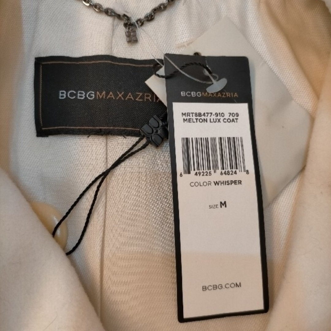 BCBGMAXAZRIA(ビーシービージーマックスアズリア)の【新品未使用】ロングコート BCBG MAXAZRIA ウール ホワイト レディースのジャケット/アウター(ロングコート)の商品写真