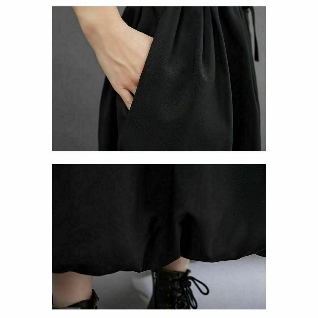 ゆったり ロング バルーン スカート XL 黒 フレアスカート マキシ ブラック レディースのスカート(その他)の商品写真