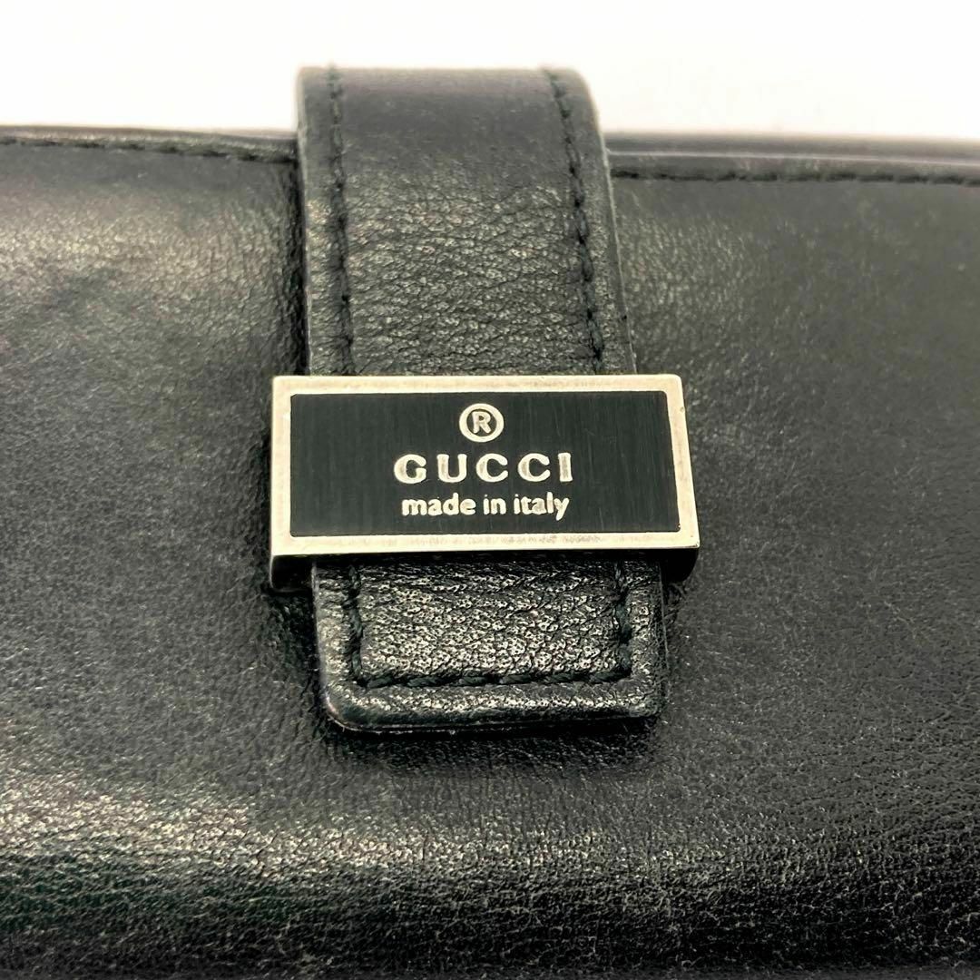 Gucci(グッチ)の美品✨ グッチ 6連キーケース GUCCIロゴ 黒 レザー レディース メンズ メンズのファッション小物(キーケース)の商品写真