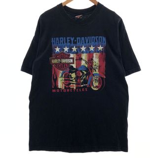 ハーレーダビッドソン(Harley Davidson)の古着 00年代 ハーレーダビッドソン Harley-Davidson モーターサイクル バイクTシャツ USA製 メンズXL /eaa382807(Tシャツ/カットソー(半袖/袖なし))