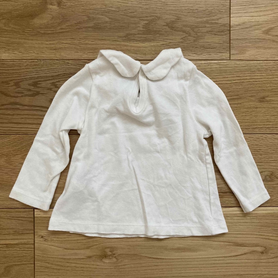 PETIT BATEAU(プチバトー)のpetit bateau 丸襟 フリル ブラウス キッズ/ベビー/マタニティのベビー服(~85cm)(シャツ/カットソー)の商品写真