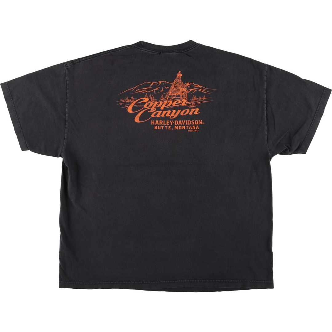 Harley Davidson(ハーレーダビッドソン)の古着 ハーレーダビッドソン Harley-Davidson ドクロ柄 スカル柄 モーターサイクル バイクTシャツ メンズXXL /eaa440196 メンズのトップス(Tシャツ/カットソー(半袖/袖なし))の商品写真