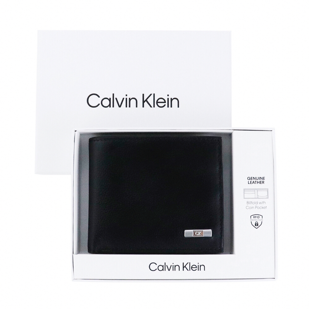 Calvin Klein - カルバンクライン 二つ折り財布 ロゴメタル Calvin Klein - カルバンクライン 二つ折り財布 ロゴメタル