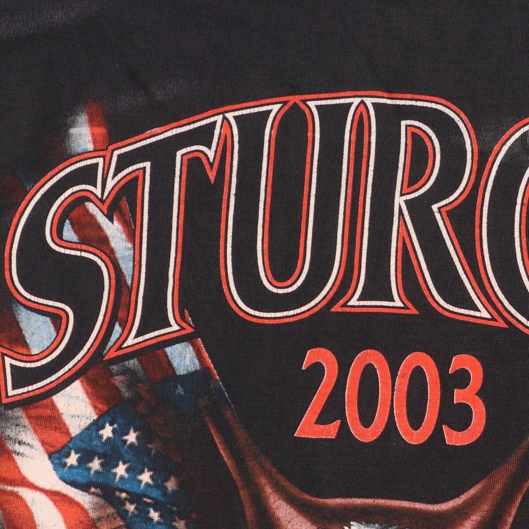 古着 00年代 CHOICE APPAREL STURGIS BLACK HILLS RALLY 2003 モーターサイクル バイクTシャツ メンズL /eaa440199 メンズのトップス(Tシャツ/カットソー(半袖/袖なし))の商品写真