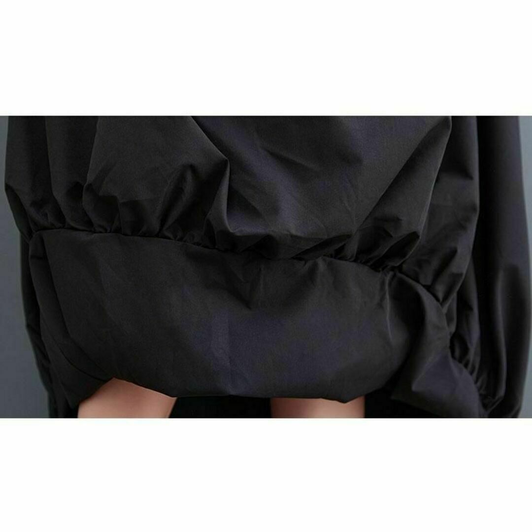 ゆったり ロング バルーン スカート XXL 黒 フレア マキシ丈 ブラック レディースのスカート(その他)の商品写真