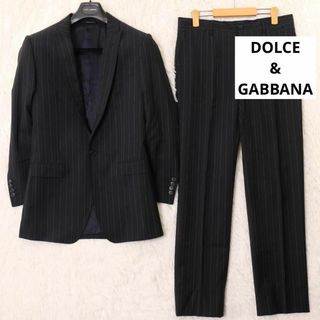 ドルチェアンドガッバーナ(DOLCE&GABBANA)のドルチェ&ガッバーナ　ストライプ　黒系　セットアップスーツ　44サイズ　ウール(その他)