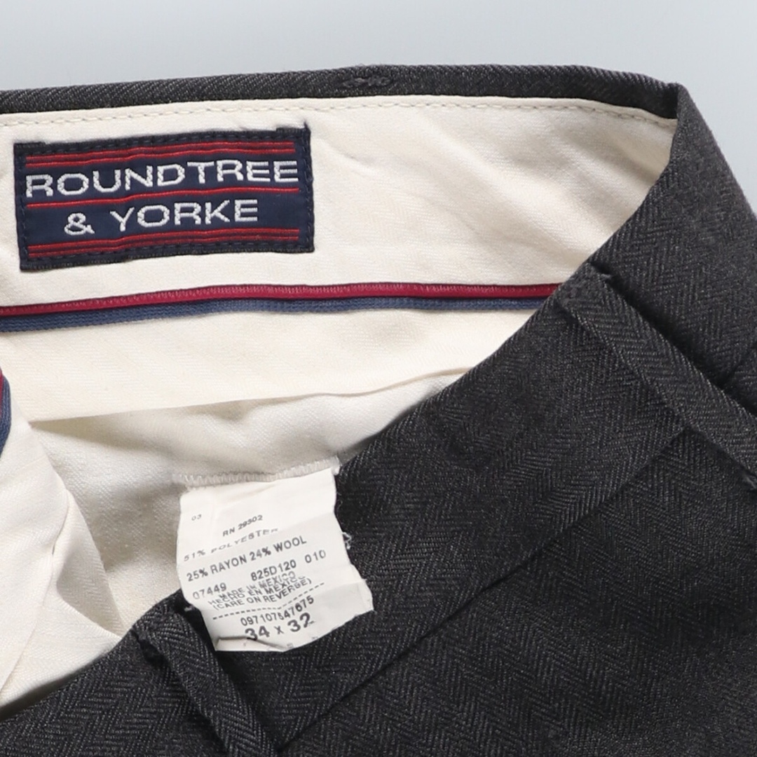 古着 80年代 ROUNDTREE AND YORKE ヘリンボーン スリータック スラックスパンツ メンズw34 ヴィンテージ /eaa425580 メンズのパンツ(デニム/ジーンズ)の商品写真