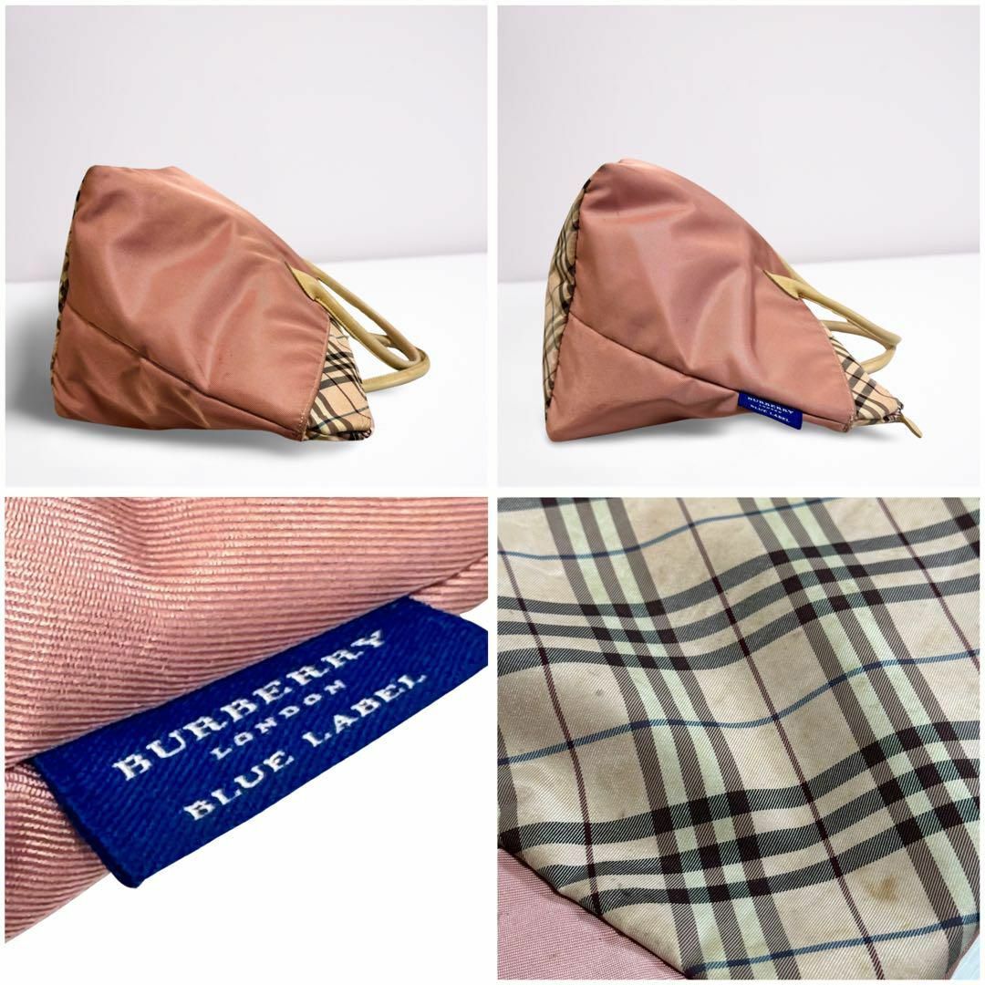 BURBERRY BLUE LABEL(バーバリーブルーレーベル)のバーバリーブルーレーベル トートバッグ ハンドバッグ ノバチェック ピンク A4 レディースのバッグ(トートバッグ)の商品写真