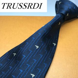 Trussardi - ★ トラサルディ★ ブランド ネクタイ シルク イタリア製 ネイビー系