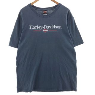 ハーレーダビッドソン(Harley Davidson)の古着 00年代 ハーレーダビッドソン Harley-Davidson モーターサイクル バイクTシャツ USA製 メンズXL /eaa382751(Tシャツ/カットソー(半袖/袖なし))