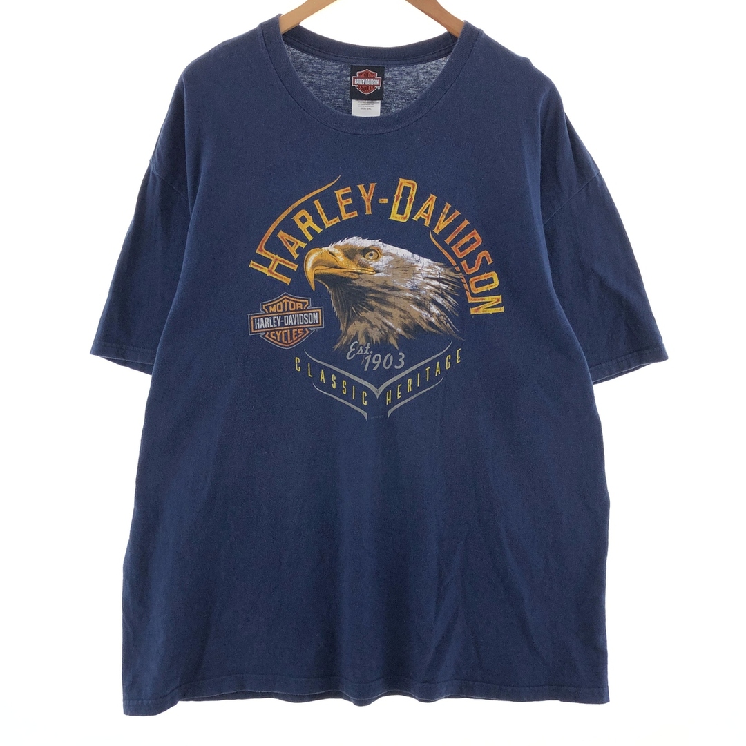 Harley Davidson(ハーレーダビッドソン)の古着 ハーレーダビッドソン Harley-Davidson モーターサイクル バイクTシャツ メンズXXL /eaa382754 メンズのトップス(Tシャツ/カットソー(半袖/袖なし))の商品写真