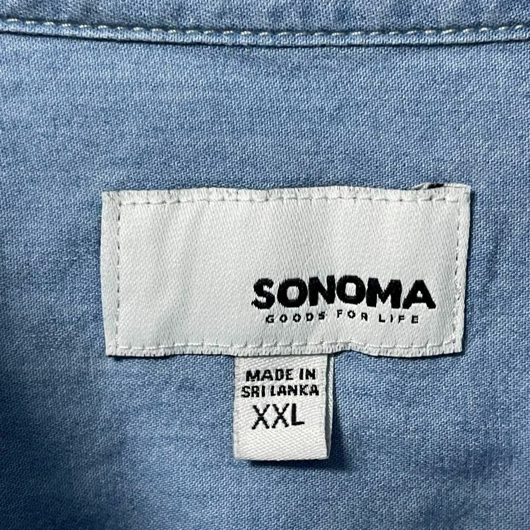 ソノマ アメリカ古着ビックサイズ 長袖シャツ ブルー メンズ 　ゆるダボ メンズのトップス(シャツ)の商品写真