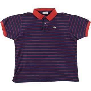 ラコステ(LACOSTE)の古着 80年代 ラコステ LACOSTE CHEMISE フレンチラコステ 半袖 ボーダー ポロシャツ フランス製 6 メンズXL ヴィンテージ /eaa436184(ポロシャツ)