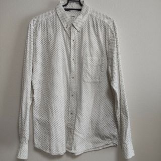 ikka  ドット柄シャツ  L