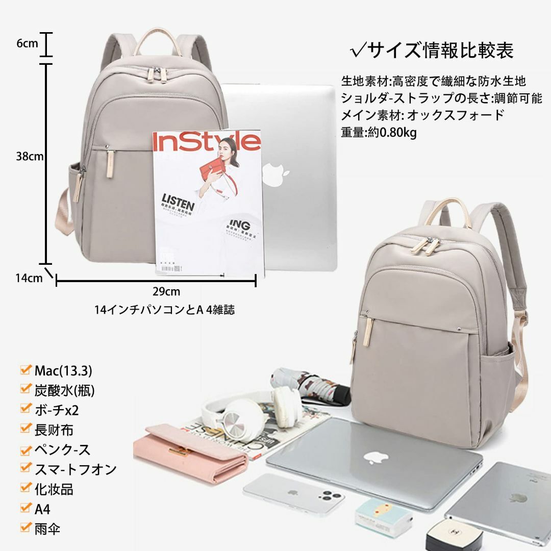 【色: グレー】[shinpos] リュック レディ-ス 小さめ 多機能 軽量  その他のその他(その他)の商品写真