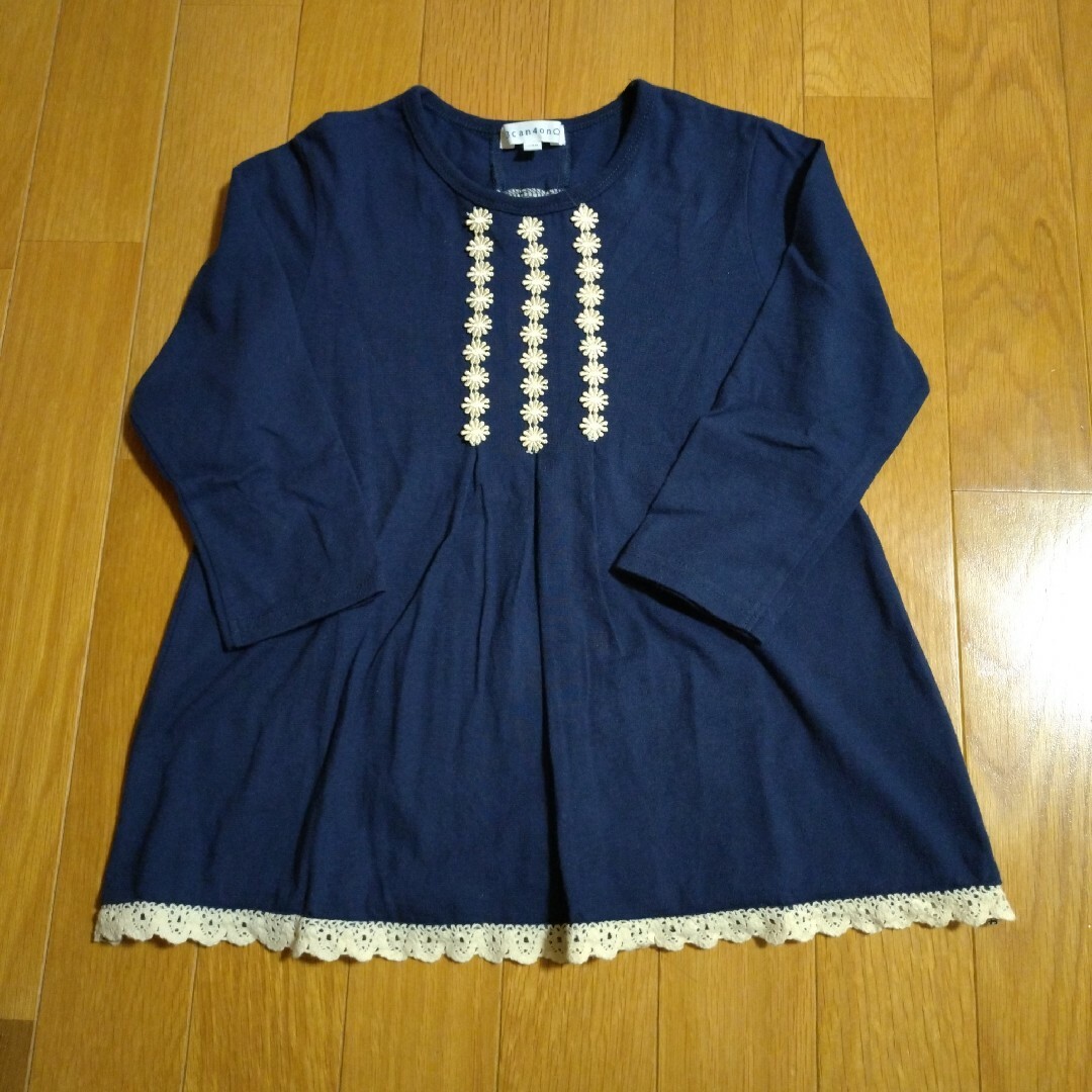 3can4on(サンカンシオン)の3カン4 オン　七分袖トップス　130cm キッズ/ベビー/マタニティのキッズ服女の子用(90cm~)(Tシャツ/カットソー)の商品写真