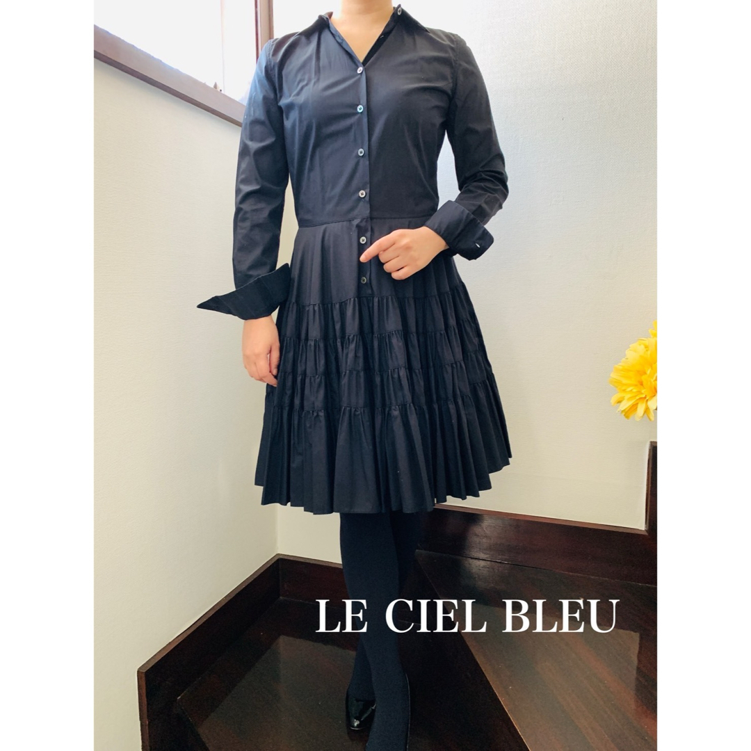 LE CIEL BLEU(ルシェルブルー)のレイヤードにも使える★LE CIEL BLEU(ルシェルブルー)★ワンピース★黒 レディースのワンピース(ひざ丈ワンピース)の商品写真