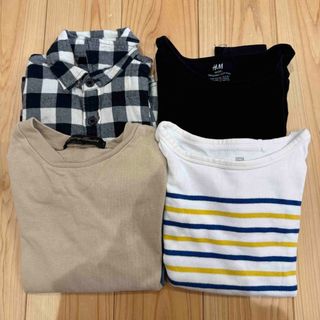 ユニクロ(UNIQLO)のまとめ売り　キッズ　110 長袖　ロンT トップス　通園　着替え カットソー(Tシャツ/カットソー)