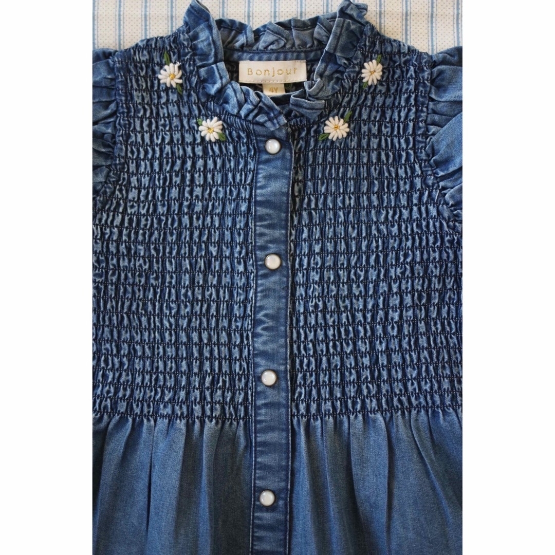 BONJOUR DIARY IBIZA DRESS Denim 8 キッズ/ベビー/マタニティのキッズ服女の子用(90cm~)(ワンピース)の商品写真