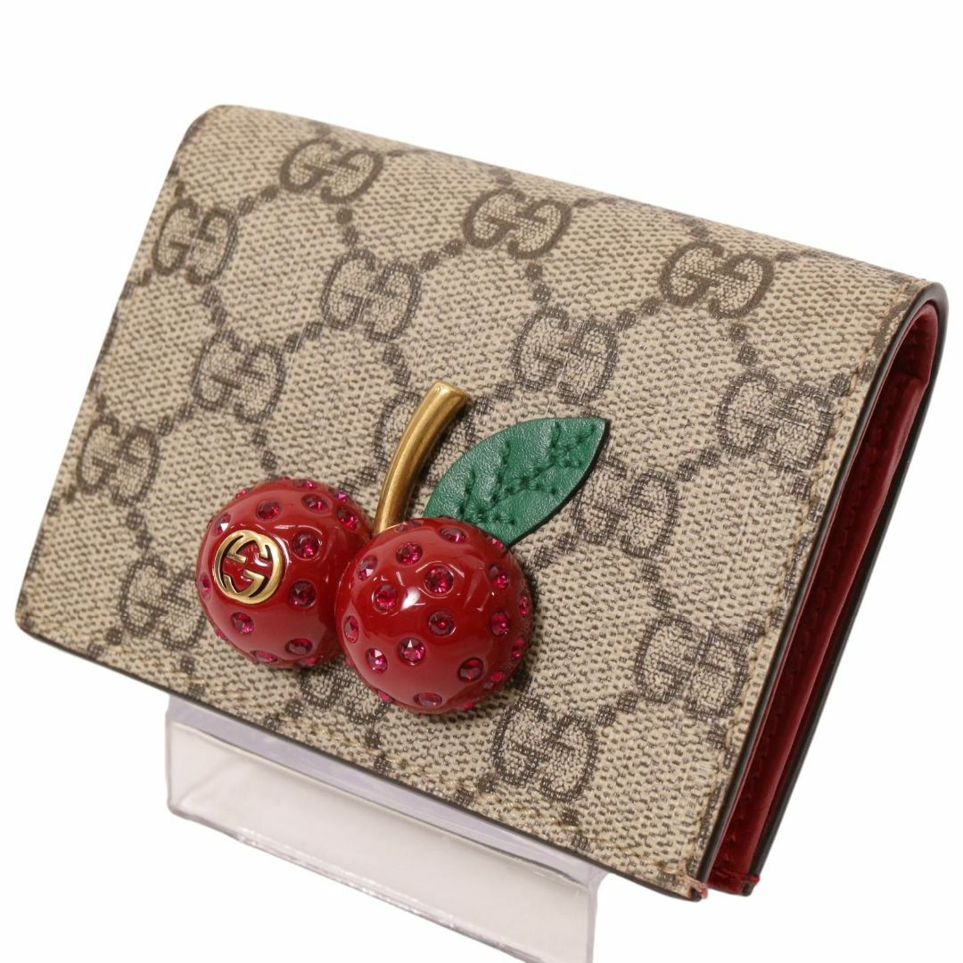 Gucci(グッチ)のGUCCI/グッチ 476050 GGスプリーム 二つ折り財布  チェリー レディースのファッション小物(財布)の商品写真