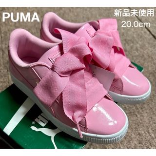 プーマ(PUMA)の【新品】PUMA キッズ スニーカー ピンク Basket Heart パテント(スニーカー)