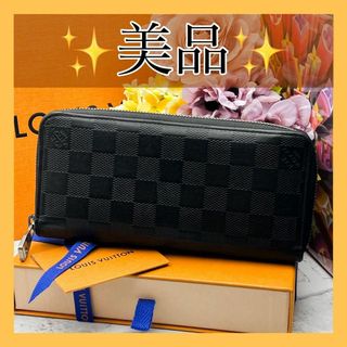 ルイヴィトン(LOUIS VUITTON)の美品✨　ルイヴィトン　長財布　ダミエアンフィニ　ジッピー　ヴェルティカル　黒(長財布)