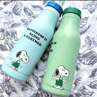 スターバックスコーヒー(Starbucks Coffee)のスタバ ステンレスロゴボトルPEANUTS グリーン＆ブルー 473ml(タンブラー)