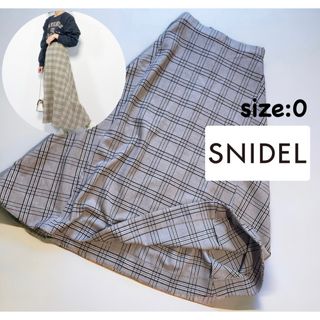 スナイデル(SNIDEL)の【snidel】スナイデル ウーリーロングスカート チェック 美品 人気ブランド(ロングスカート)