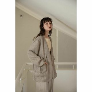 ラウジー(lawgy)の新作 新品 完売品 lawgy cuff ribbon tweed jacket(ノーカラージャケット)