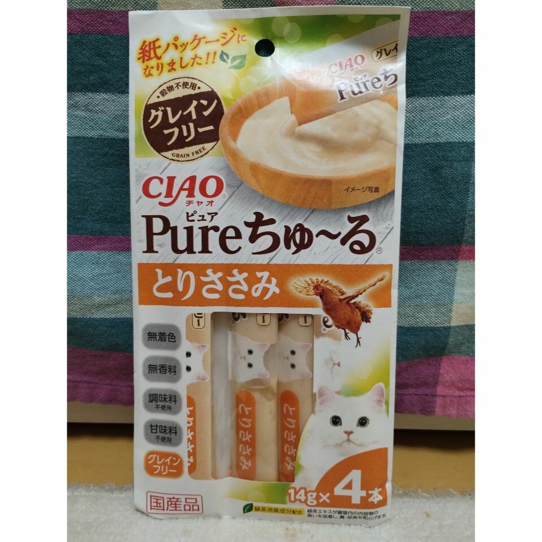 いなばペットフード(イナバペットフード)のCIAO Pureちゅ〜る とりささみ 3袋 その他のペット用品(猫)の商品写真