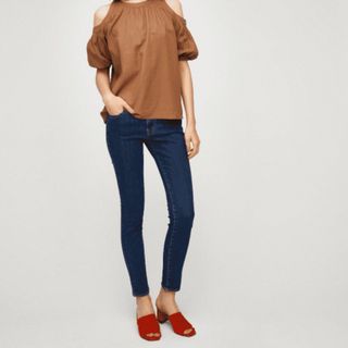 マウジー(moussy)の【美品】 MOUSSY マウジー スキニー デニム ジーンズ レディース 23(デニム/ジーンズ)