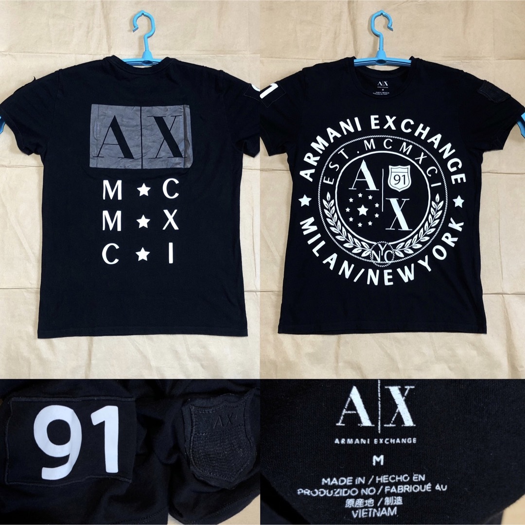 ARMANI EXCHANGE(アルマーニエクスチェンジ)のARMANI EXCHANGE Tシャツ M 黒 アルマーニ メンズのトップス(Tシャツ/カットソー(半袖/袖なし))の商品写真