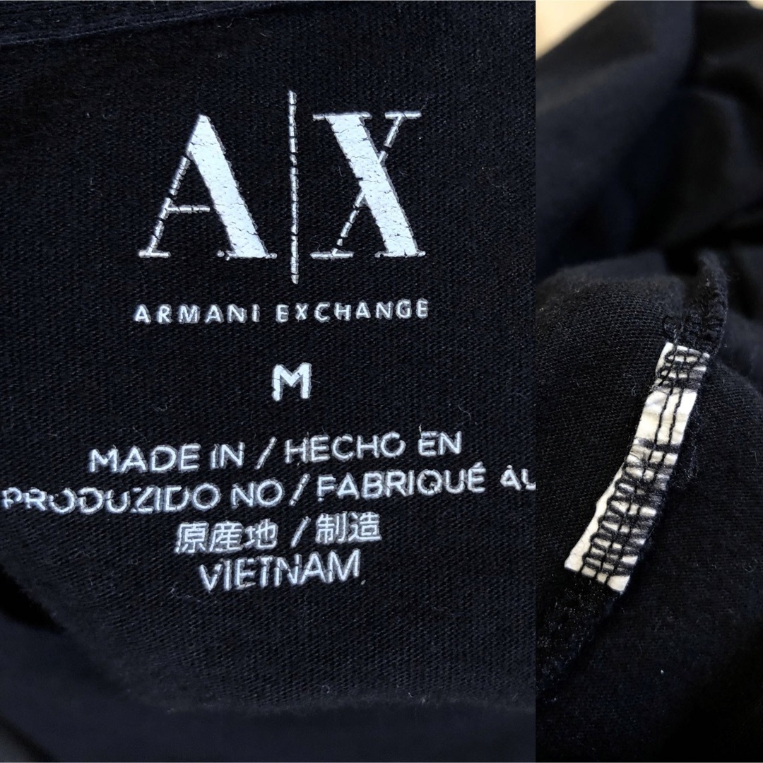 ARMANI EXCHANGE(アルマーニエクスチェンジ)のARMANI EXCHANGE Tシャツ M 黒 アルマーニ メンズのトップス(Tシャツ/カットソー(半袖/袖なし))の商品写真